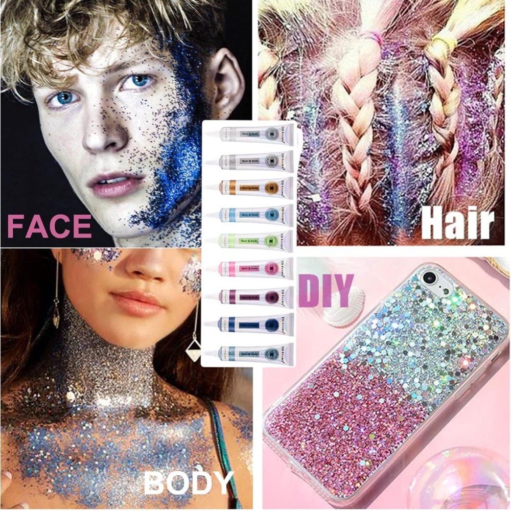 Glitter Makeup Set of 3 for Face, Hair, and Body NWT